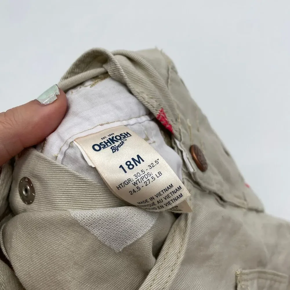 Osh Kosh B'Gosh tan watermelon overalls
